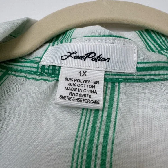 Anthropologie Green/white Plaid Button Down Shirt - Picture 5 of 5
